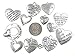 Kinteshun Lettering Sayings Words Charm Hang Tag Quote Message Verses Charm Pendant for DIY Necklace Bracelet Jewelry Making Accessaries(12pcs,Antique Silver Color)