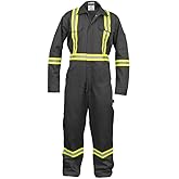 Just In Trend Safety Hi Vis Coverall with Leg Zipper – 100% Cotton, 7 oz
