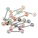 Baoblaze 12 PCS Wholesale 16G Tongue Rings Barbells Assorted Colors