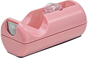Desktop Office Tape Dispenser, Fits Standard 1-Inch Core Tapes, Weighted Non-Slip Base, Sharp Metal Blade, Smooth Cutting, He