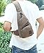 Canvas Chest Pack Crossbody Casual Sling Shoulder Bag(502) (Dark coffee)