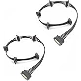 XCZZYB 2 Pack 15 Pin SATA to 5 SATA Power Splitter Extension Cable for HDD、SSD - 21 Inches