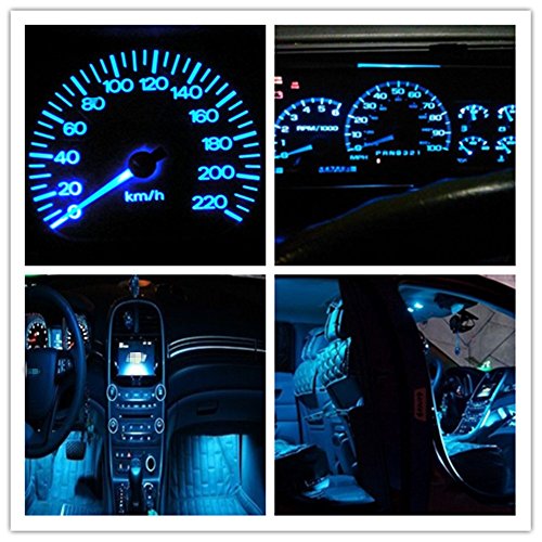 WLJH 10 Pack Ice Blue T5 LED Wedge Bulb 17 57 37 73 74 Canbus No Error Led Bulbs for Instrument Dashboard Gauge Light Speedometer Odometer Tachometer for Buick Cadillac