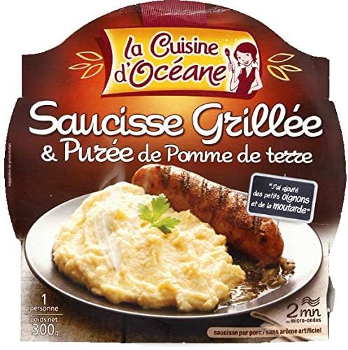 Cuisine Océane - Grilled Sausage and Mashed Potatoes - Saucisse Grillée Et Purée De Pomme De Terre - The 300G Package - Price Per Unit - Fast Delivery