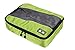 Jusney@ 6 Set Travel Organizer 3 Cubes with 3 Compression Pouches Waterproof Luggage Clothing Finishing Bag (Green)
