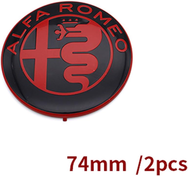 FRONT HOOD OR REAR BOOT EMBLEM MITO GIULIETTA BRERA 147 159 GT BADGE logo 74mm 7.4cm BLACK & RED