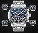 VIGOROSO Men's Business Quartz Analog Date Waterproof Luxury Stainless Steel Wrist Watch(Blue)