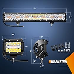 Nilight 20Inch 420W LED Light Bar 2PCS 4Inch 60W
