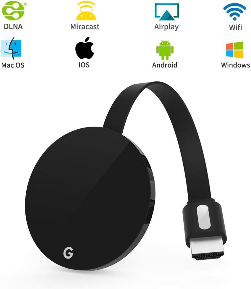 WiFi Display Dongle, Kingone HDMI Adapter 1080P Mini Display Receiver Mirroring Dongle Video Adapter Support DLNA Airplay Miracast for Android IOS / Windows/Mac