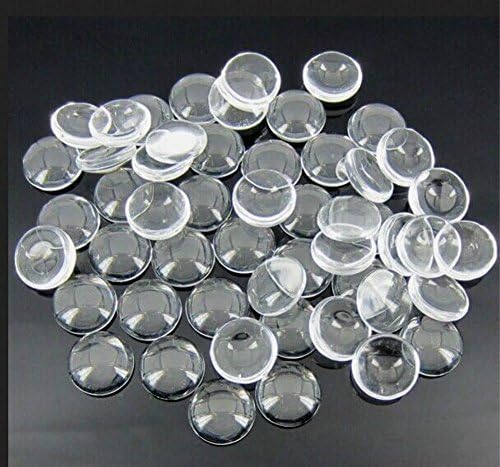 JHWMADE 50pcs Clear Round Flatback acrylic Cabochon Dome 25mm