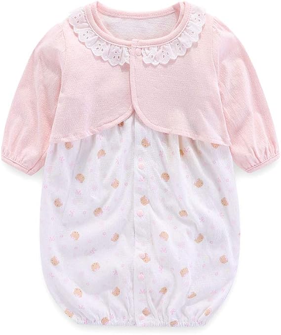 Amazon Co Jp Boo Kabee ベビー服 半袖 ツーウェイオール ロンパース カーディガン 2セット 新生児 女の子 春夏 50 60cm Bkb018f 服 ファッション小物