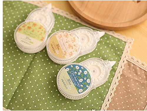 JunShop 3PCS Small Fresh Floral Correction Tape Correction Tape Office Correction Tape, Student Correction Tape - Thumbnail 2