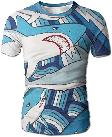 MIPU SHANGMAO Cool Shark Men's Baseball Sports Duplex Printing Tshirts 3D Printing Short Sleeves Tee