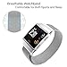 hooroor for Fitbit Ionic Bands Small and Large for Women Men, Fully Magnetic Closure Clasp Mesh Loop Milanese Stainless Steel Metal Band (Silver Large)