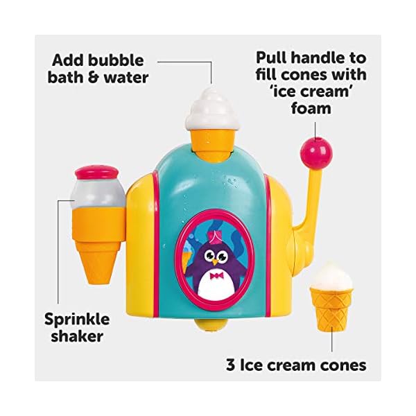 Toomies-Tomy-Foam-Cone-Factory-Baby-Bath-Toy-Ice-Cream-Themed-E72378-Multicolour-21-x-105-x-19-cm TOMY Toomies Foam Cone Factory Baby Bath Toy | Ice Cream Themed Bubble Making Toy | Kids Water Play Suitable For 18M and…