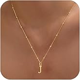 MDIEEL Valentines Gifts for Her Women - Initial Necklaces for Women Dainty 14k Gold Plated A-Z Letter Pendant Name Necklaces Cute Charm Choker Fashion Accessories Non Tarnish Trendy Jewelry Gift