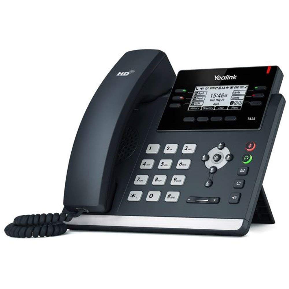 Yealink SIP-T42S IP Phone: 12-Line Business Phone with 2.7" Display & Gigabit Ethernet