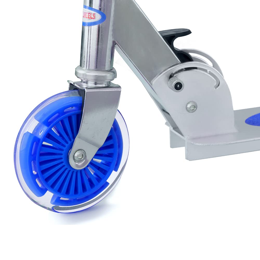ChromeWheels Kick Scooter for Kids, Deluxe 2 Light Up Wheels 4 Adjustable Height with Kickstand, Best Gift for Age 5 up Kids Girls Boys, 132lb Weight Limit