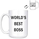senooe Dunder Mifflin (The Office) World's Best Boss TV Television Show Ceramic Mug Coffee (Tea, Cocoa) 15 OZ Mug, Official Michael Scott Mug As Seen On The Office