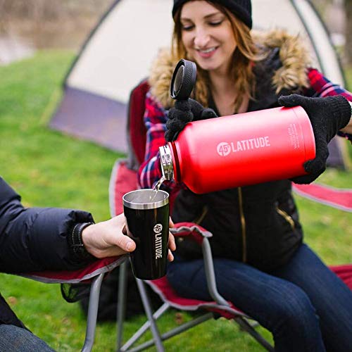 45 Degree Latitude Beer Growler, Enjoy Your Favorite Craft Beer Or IPA from The Comfort of Your Own Home, Stainless Steel Growler 64 oz - Red - Thumbnail 4