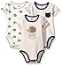 Touched by Nature Unisex Baby Organic Cotton Bodysuits, Hedgehog, 3-6 Months
