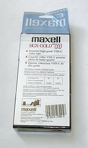 1 Maxell+Vhs+C+HGX+Gold+Camcorder+Videocassette