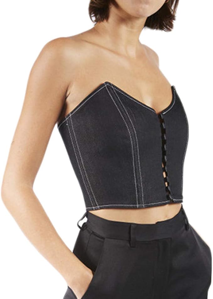 denim strapless shirt