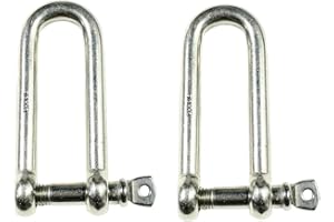 MarineNow 316 Stainless Steel Long D-Shackle – Heavy-Duty Marine Grade Shackle with Screw Pin, Anti-Corrosion & Rust-Resistant for Boat, Anchor Chain, Rigging, Towing (Choose Size & Pack Quantity)