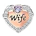 CharmSStory Heart Rose Gold Wife Love Birthday Charms Beads for Bracelets & Necklaces (Purple)