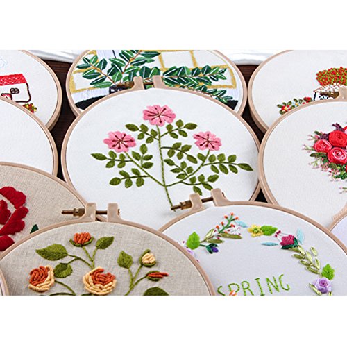Embroidery Hoop Set Bamboo Circle Cross Stitch Hoop Ring Embroidery Circle Kits by Vorey (Small) - Thumbnail 3