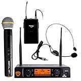 Nady DW-22 Dual Digital Wireless Combo System with 1 Handheld Microphone, 1 bodypack & 1 Headset (HM-3). Ultra-low latency with QPSK modulation - XLR and ¼” outputs