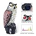 Ohuhu Solar Powered Horned Owl Decoy with Flashing Eyes & 3 Different Scary Sounds