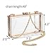 Women's Transparent Clear Purse Clutch Bag Evening Handbags Cross-Body Bag for Women NFL Stadium Approved Acrylic, Chain Strap (White)