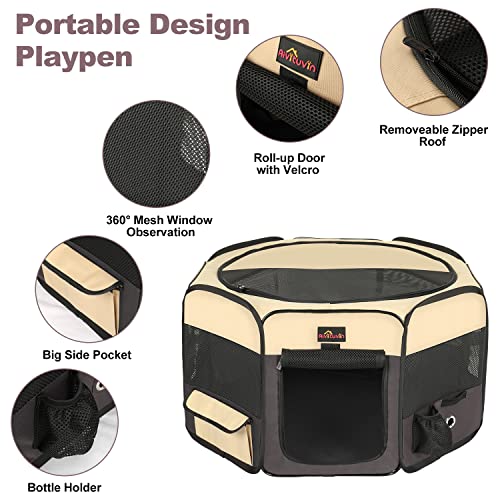 Aivituvin Dog Playpen, Large 45" Portable Foldable Pet Playpens and