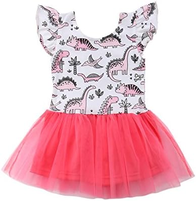 sweetyhouse Toddler Baby Girls Dinosaur Print Tulle Tutu Skirt Dress Infant Birthday Party Princess Outfit