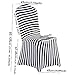 Dining Room Chair Covers, SHZONS Stretch Stripe Ruffled Long Skirt Dining Chair Slipcover, Black/White(Style C)