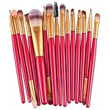 KissU 15pcs Makeup Brush -Foundation Powder Brush,Lip Brush,Mascara Brush,Eyeshadow Brush ect.