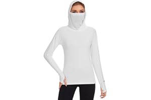 BASSDASH Women’s UPF 50+ Sun Protection Hoodie with Face Mask Neck Gaiter Breathable Long Sleeve Shirt for Hiking Fishing