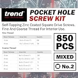 Trend Pocket Hole Screws 850 Assorted Zinc Coated Square Drive PH/SCW/PK1 view 2