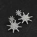 Silver Star Stud Unique Dangling Earrings for Women Fashion Wedding Ear Jacket Christmas Jewelry H1254S