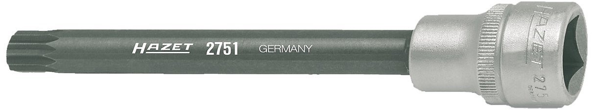 HAZET 2751 12.5 mm Hollow Screwdriver Socket for Cylinder Head and Cardan Shaft Screws