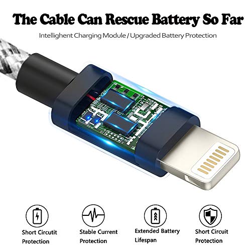 image for ZestyChef iPhone Charger, MFi Certified iPhone Cable 5 Pack (3FT) Nylo