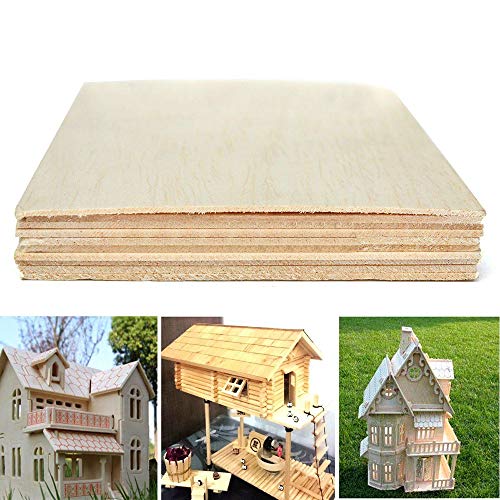 LTKJ 10pcs Wooden Plate Model Balsa Wood Sheets for DIY House Ship Aircraft Light (200x100x1.5mm)