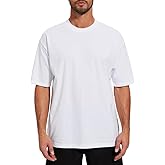 OSACOD Men's Oversized T-Shirts Cotton Tee Heavyweight Unisex Short Sleeve Crew Neck Loose Fit Basic Tops