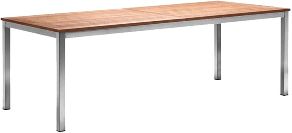 Amazon De Outliv Granada Ausziehbarer Gartentisch 180 240x100 Cm Mit Gestell Aus Edelstahl Und Tischplatte Aus Teakholz