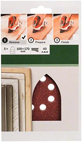Bosch 2609256A75 Sanding Sheet Set for Multi-Sanders (5-Piece), Red, Taille moyenne - Image 3
