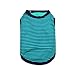 DroolingDog Small Dog Striped Clothes Plain T-Shirt Cotton Vest Pet Apparel for Small Dogs, Medium, Dark Green