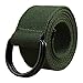 maikun Mens & Womens Canvas Belt with Black D-ring Buckle 1 1/2