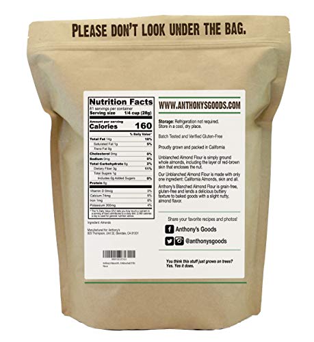 Anthony's Almond Meal Flour, Unblanched, 5 lb, Batch Tested Gluten Free, Keto Friendly - Image 3