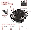 Uno Casa Cast Iron Dutch Oven with Lid- 2 in 1 Camping Oven, 5 Quart Cast Iron Pot, 1.6 Quart Cast Iron Pan, Dutch Oven…